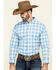 Image #1 - Ely Walker Black Label Men's Blue Med Plaid Long Sleeve Western Shirt , , hi-res