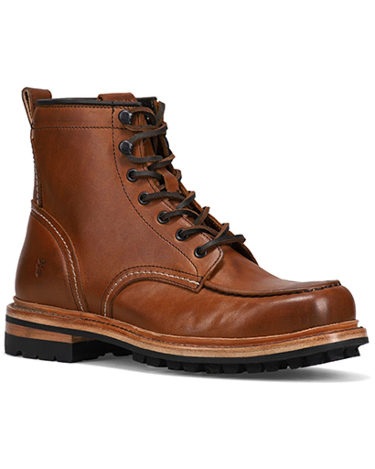 Frye Men's Hudson Lace-Up Work Boots - Round Toe, Caramel, hi-res