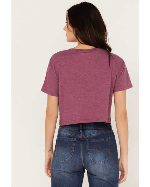Image #4 - Wrangler Women's Trippy Boxy Cropped Graphic Tee, Purple, hi-res