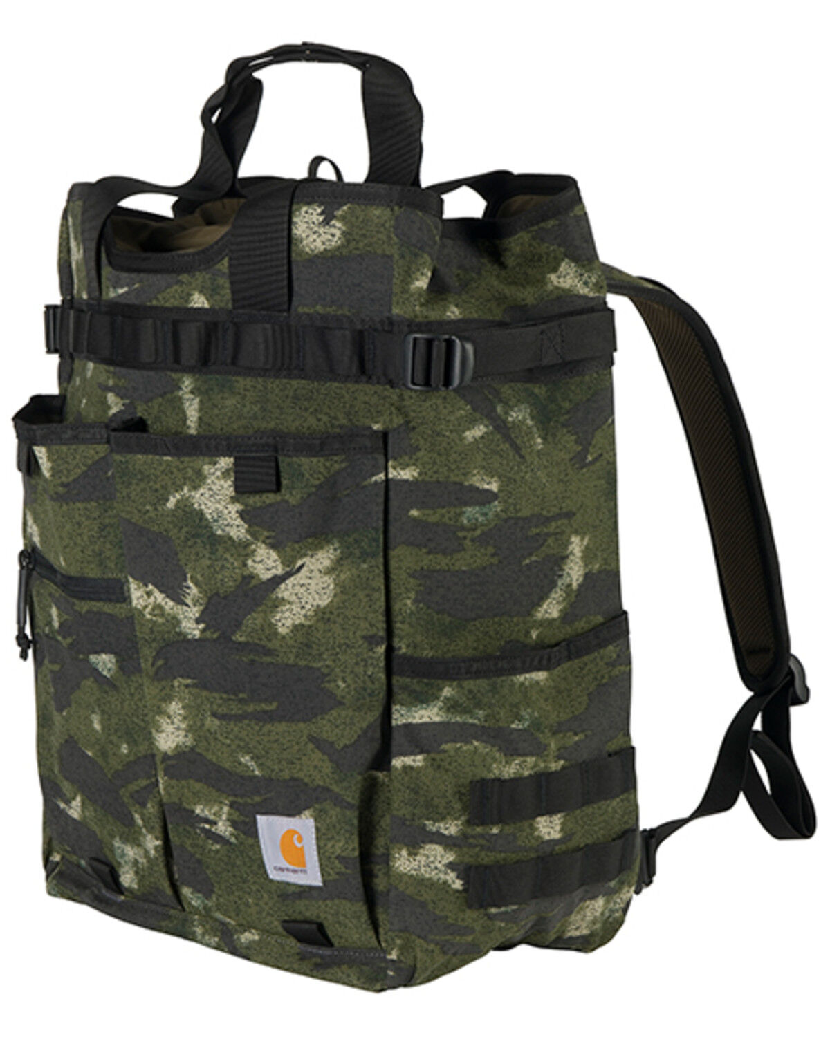 Image #1 - Carhartt Men's 28L Nylon Cinch-Top Convertible Tote Backpack, Camouflage, hi-res