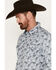 Image #2 - Cody James Men's Casa Blanca Paisley Print Long Sleeve Snap Western Shirt, Light Blue, hi-res