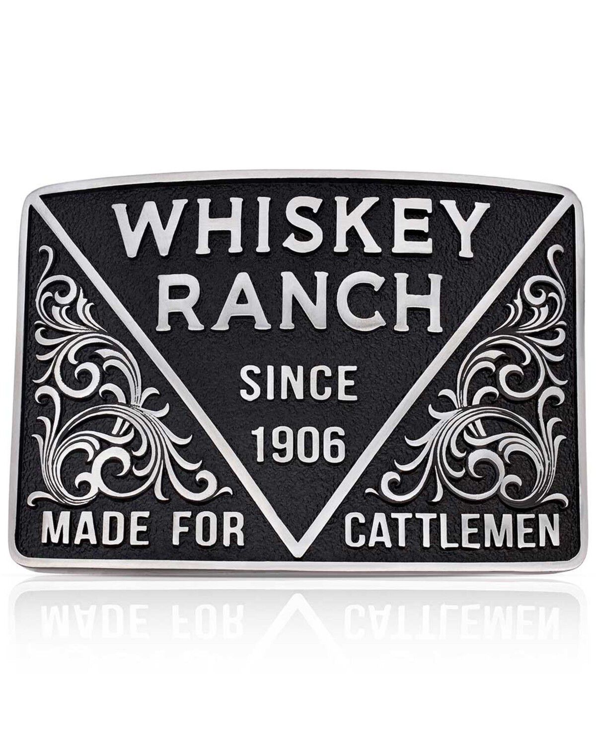 Image #1 - Montana Silversmiths Men's 1906 Cattleman Whiskey Ranch Belt Buckle, Black, hi-res