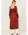 Image #4 - Wrangler Women's Jacquard Print Slit Long Sleeve Midi Dress, Rust Copper, hi-res