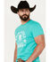 Image #2 - Rock & Roll Denim Men's Rodeo Skull Short Sleeve Graphic T-Shirt, Turquoise, hi-res