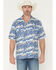 Image #1 - Wrangler Men's Coconut Cowboy Conversation Print Short Sleeve Snap Western Shirt, Blue, hi-res