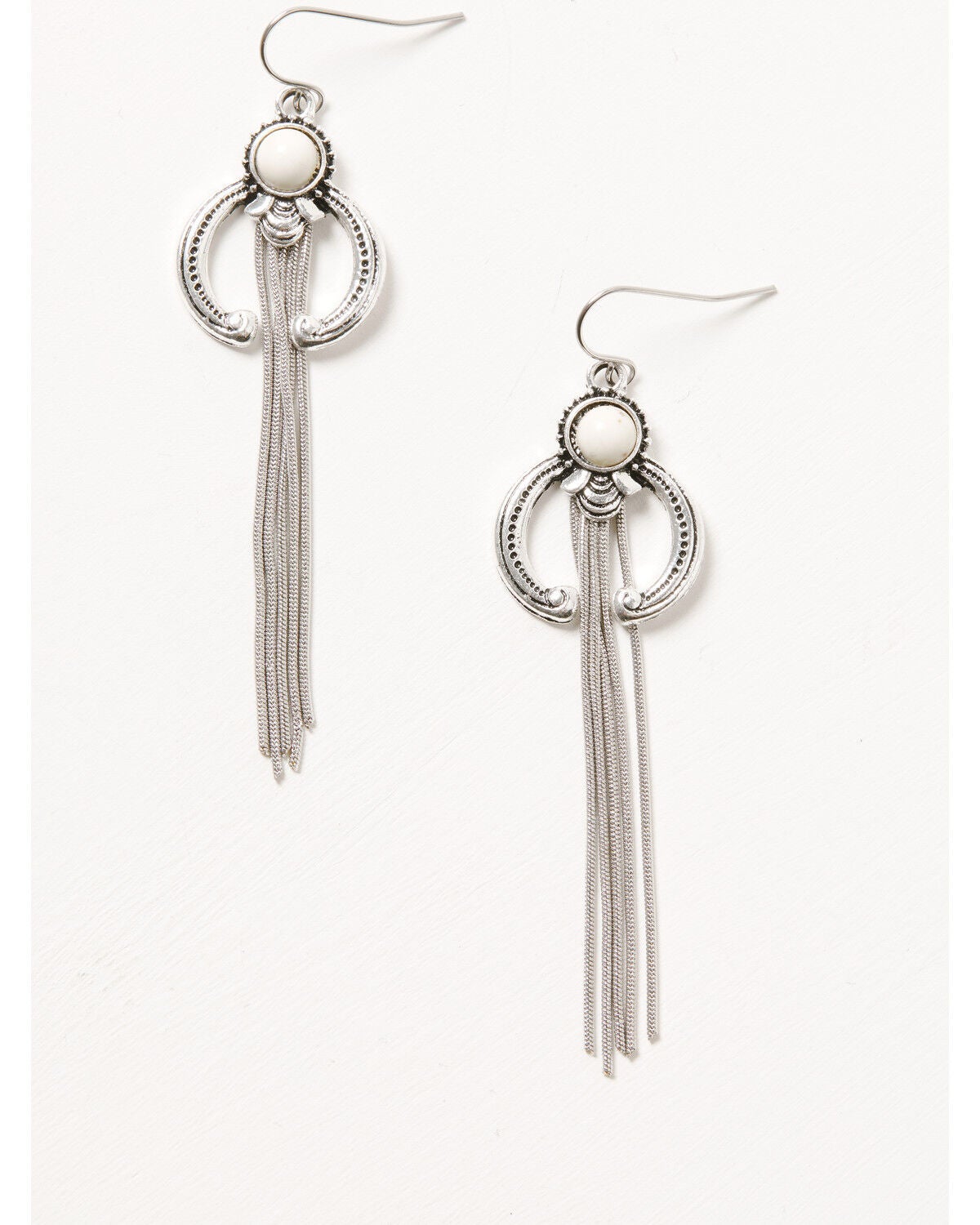 Shyanne Women's Fringe Naja Earrings, Silver, hi-res
