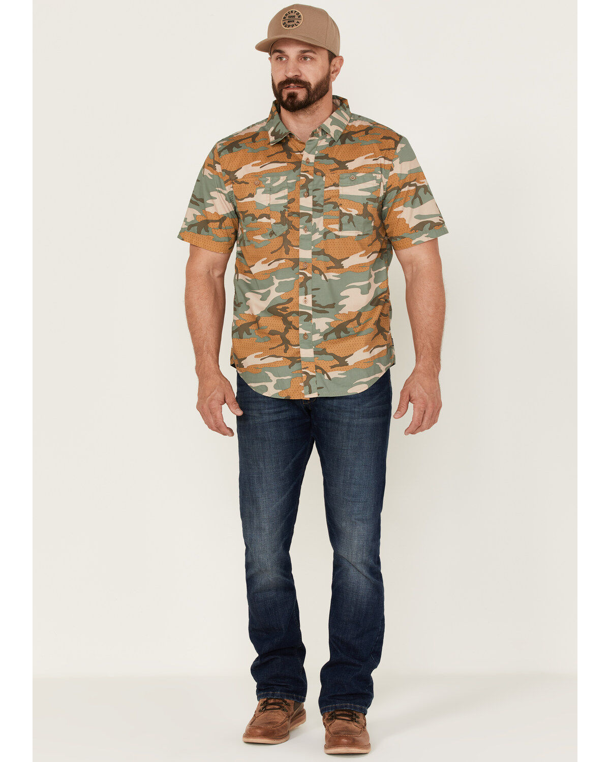 Image #2 - Brixton Men's Charter Camo Print Utility Button Down Western Shirt, Camouflage, hi-res