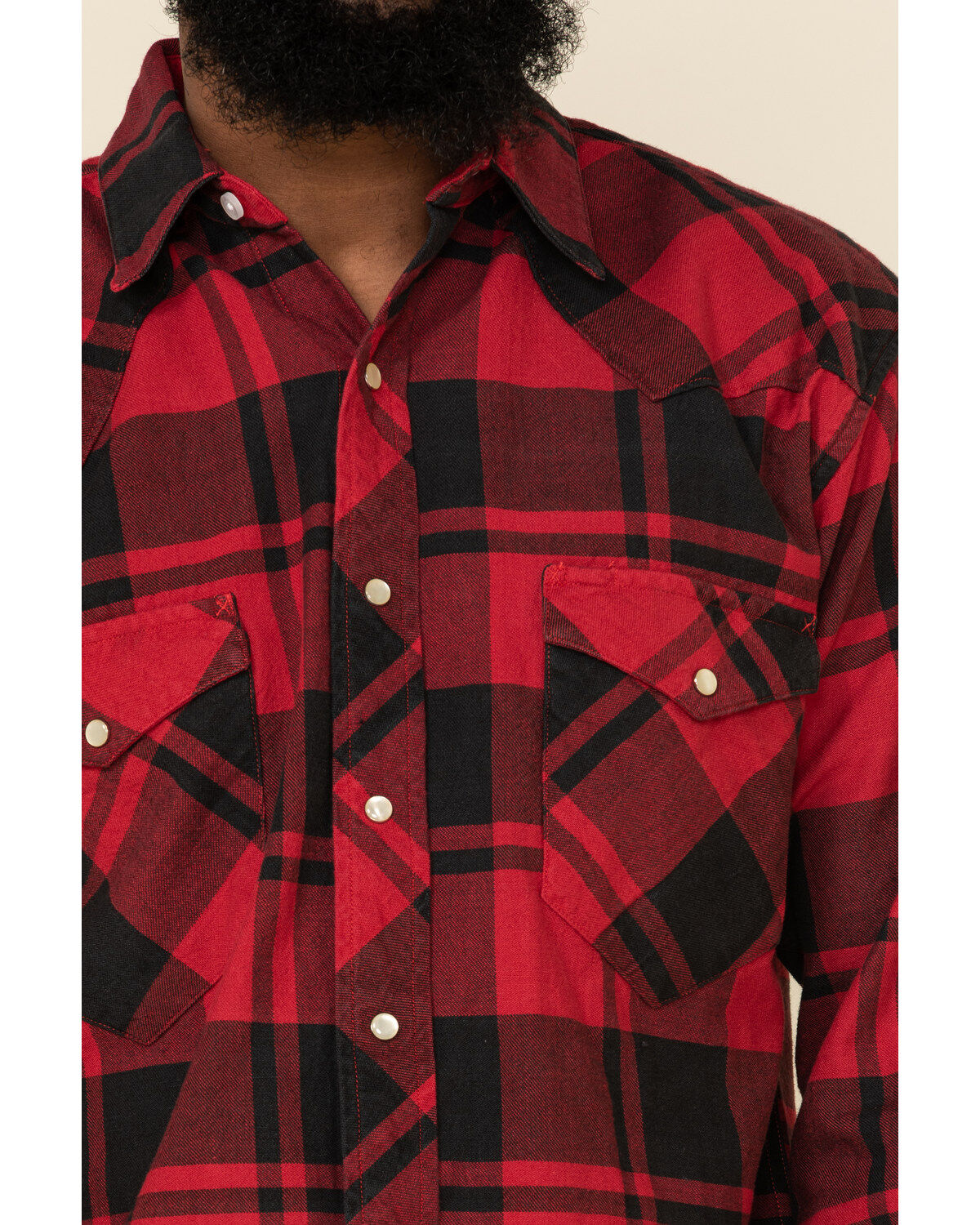 Image #4 - Resistol Men's Lumberjack Large Check Plaid Print Long Sleeve Pearl Snap Western Shirt, , hi-res