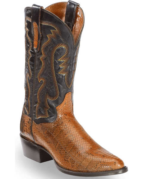 Image #1 - Dan Post Men's Two Tone Water Snake Cowboy Boots - Round Toe, , hi-res
