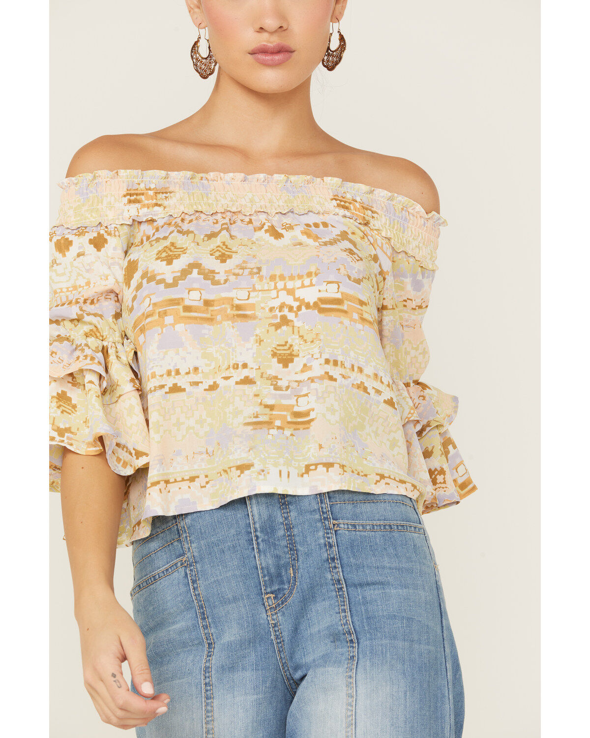 Image #2 - Shyanne Women's Woven Off-Shoulder Top, Ivory, hi-res
