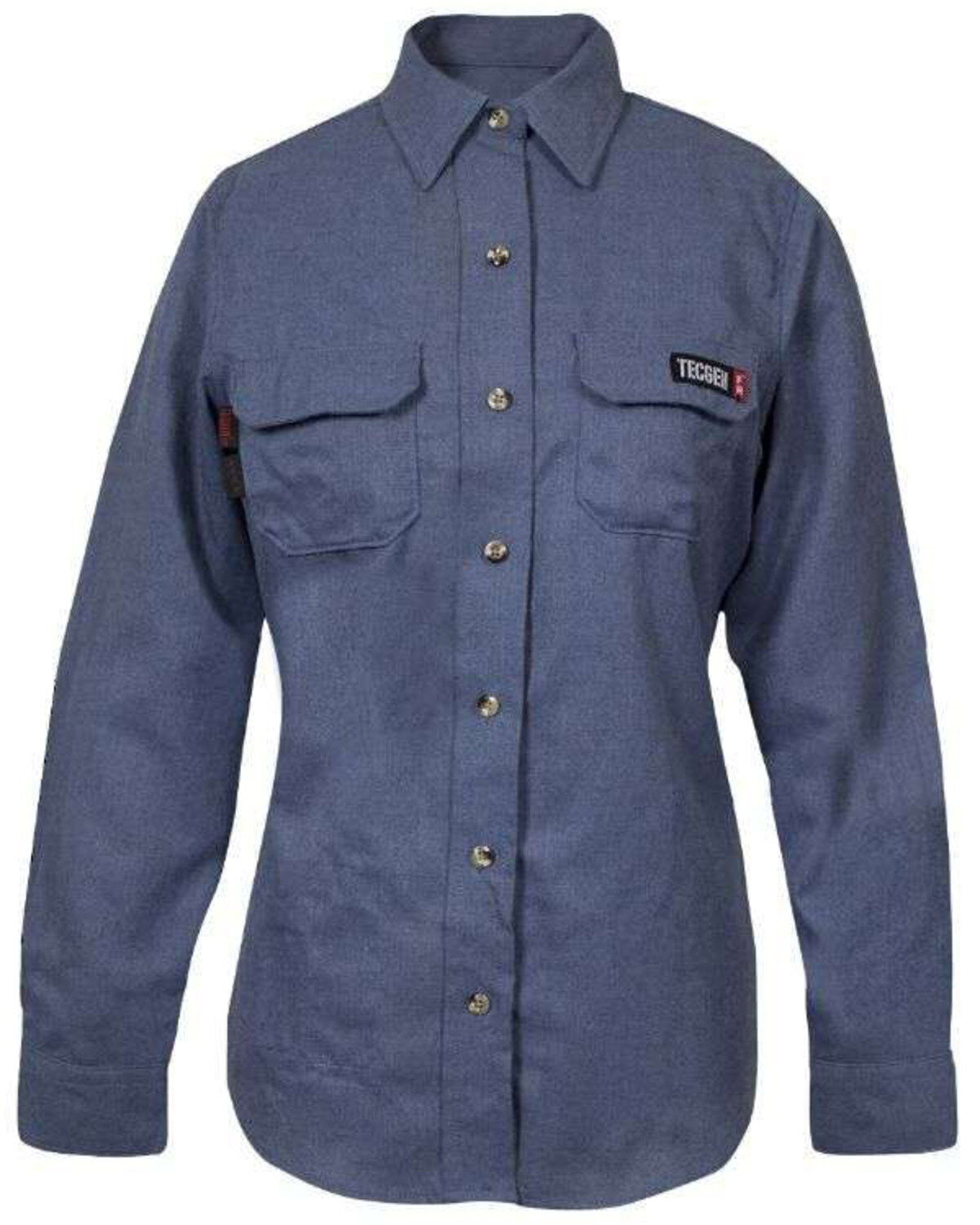 Image #1 - National Safety Apparel Women's Long Sleeve Work Shirt, Blue, hi-res