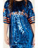 Image #3 - Why Dress Women's Game Day Sequins Oversized Tee, Orange, hi-res