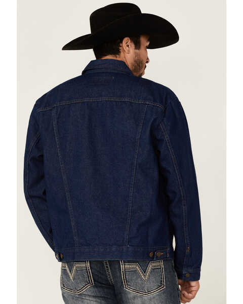 Image #5 - Wrangler Men's Western Denim Jacket, Indigo, hi-res