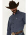 Image #2 - Ariat Men's Prestcot Windowpane Plaid Print Long Sleeve Performance Shirt, Navy, hi-res