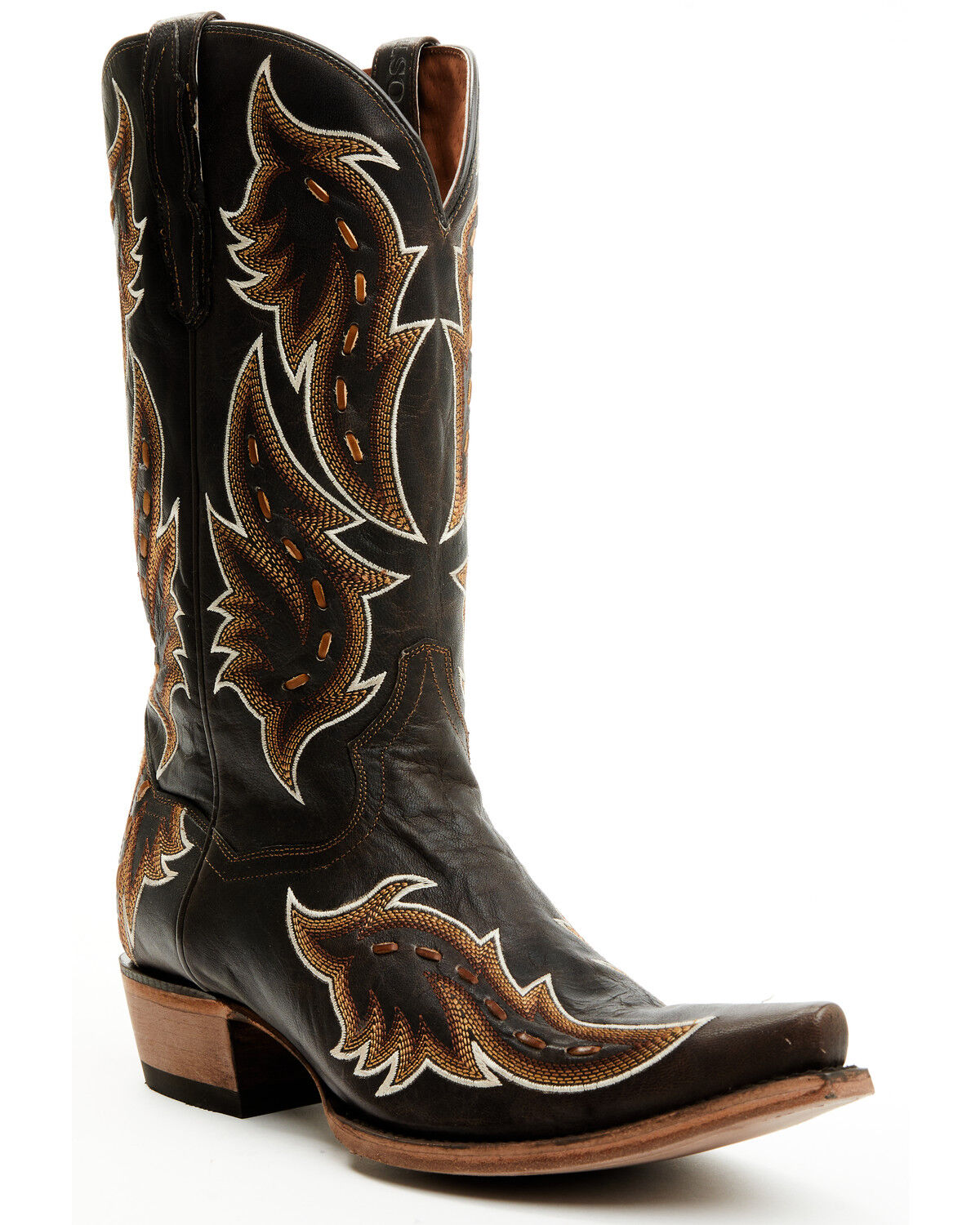 Image #1 - Dan Post Men's Racer Tall Western Boots - Snip Toe, Black, hi-res