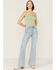Fornia Women's One Shoulder Ribbed Cami Top, Sage, hi-res