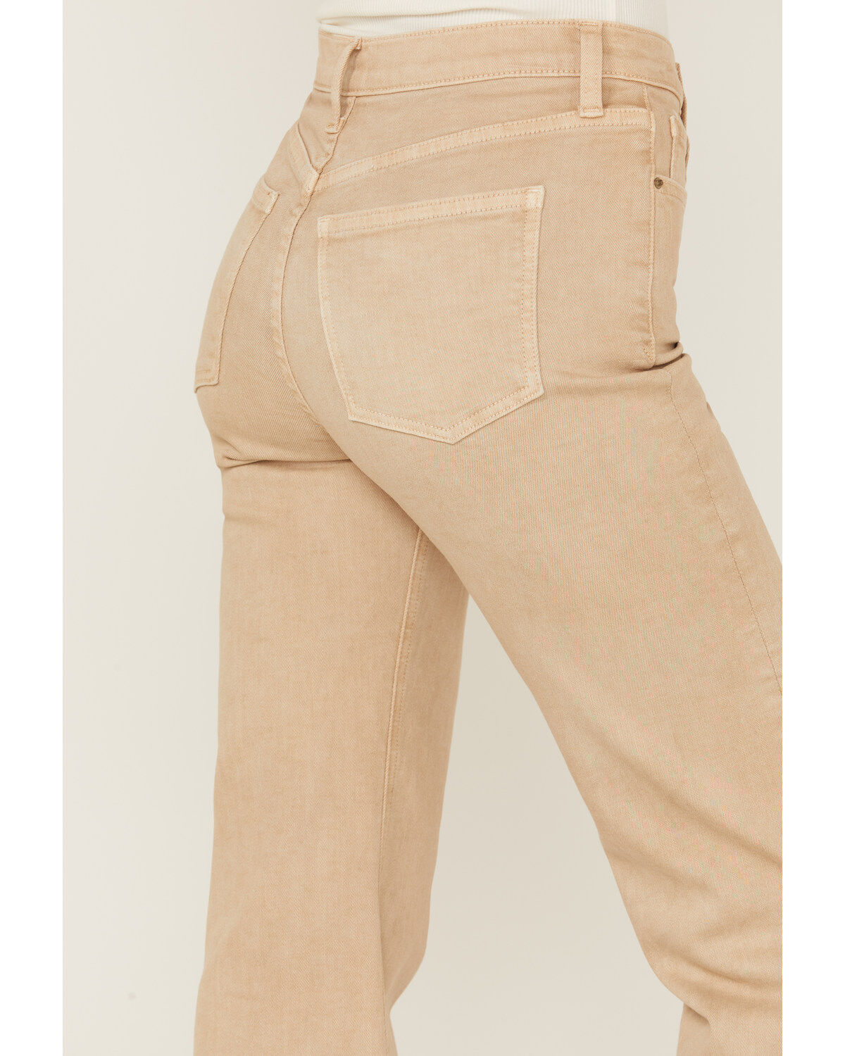 Image #4 - Sneak Peek Women's Natural High Rise Raw Hem Crop Jeans, Natural, hi-res