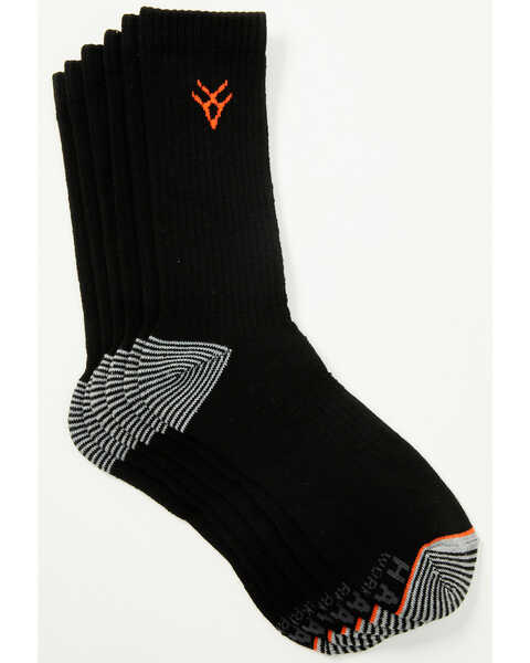 Hawx Men's Crew Socks - 3 Pack, Black, hi-res