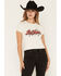 Image #1 - Blue Life Women's Vegas Lucky Short Sleeve Graphic Tee, White, hi-res