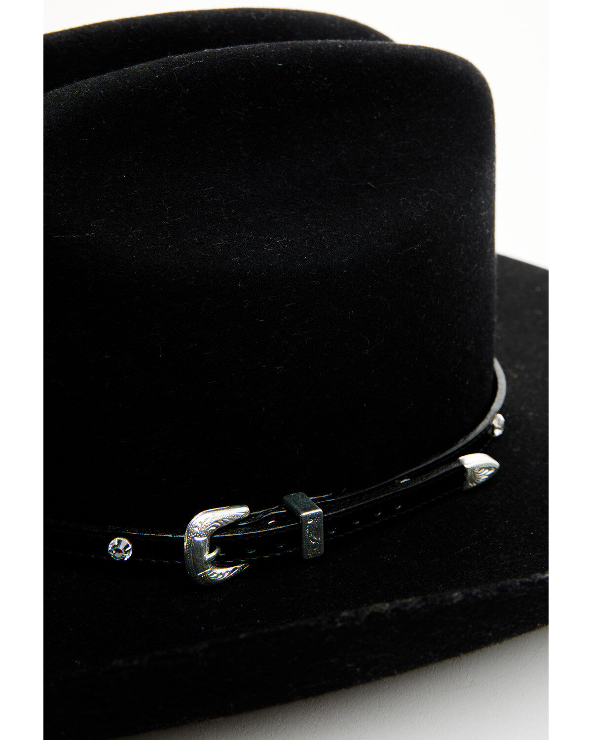 Image #2 - Austin Accent Women's Leather Rhinestone Hat Band, Black, hi-res
