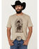 Image #1 - Cody James Men's Cowboy Sketch Short Sleeve Graphic T-Shirt, Tan, hi-res