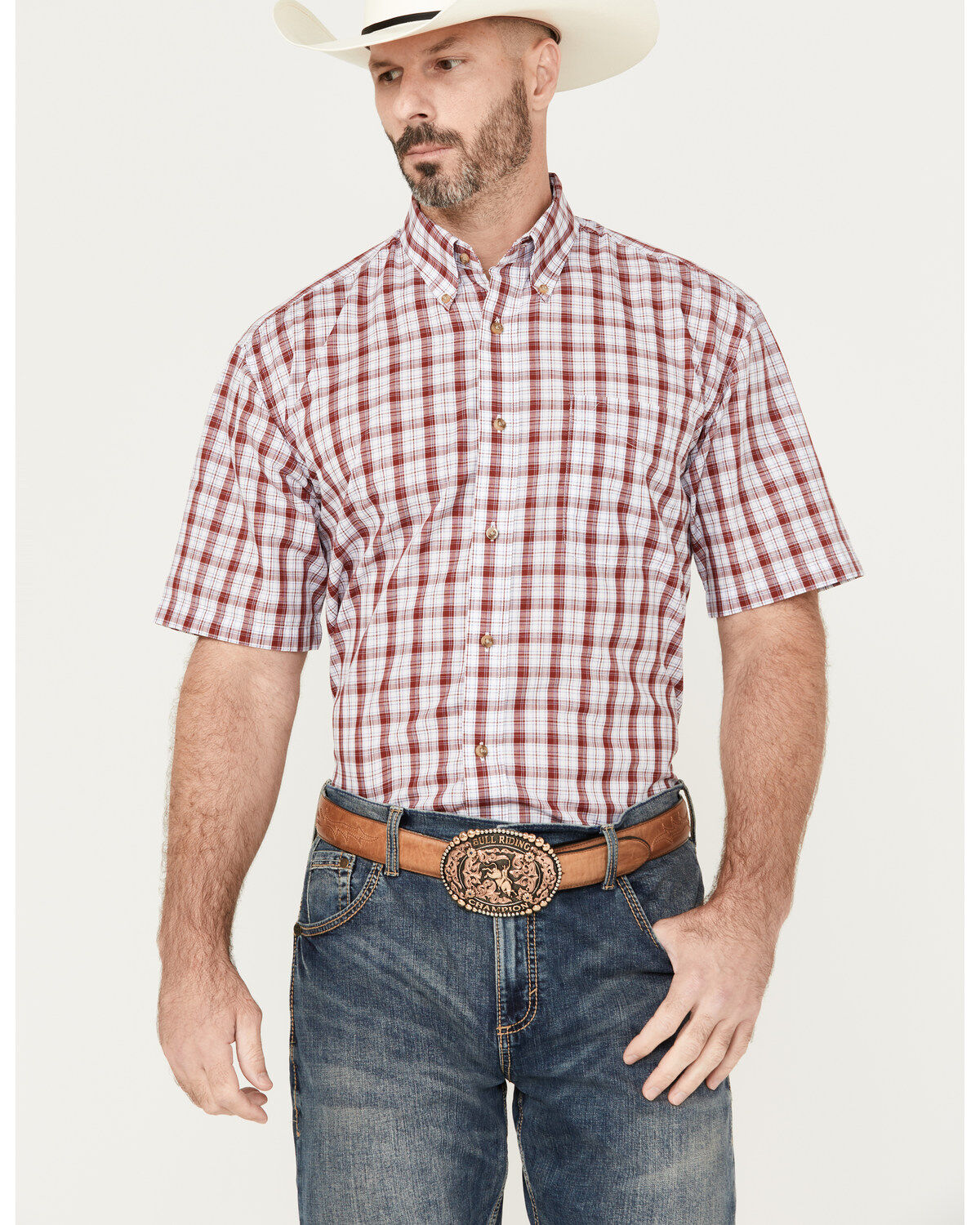 Image #5 - Wrangler Riata Men's Assorted Plaid Print Short Sleeve Button-Down Western Shirt, Multi, hi-res