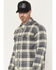 Image #2 - Hawx Men's Buffalo Plaid Print Long Sleeve Button-Down Flannel Shirt, Charcoal, hi-res