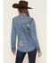 Image #4 - Shyanne Women's Ironwood Embroidered Long Sleeve Button-Down Woven Shirt, Light Medium Wash, hi-res