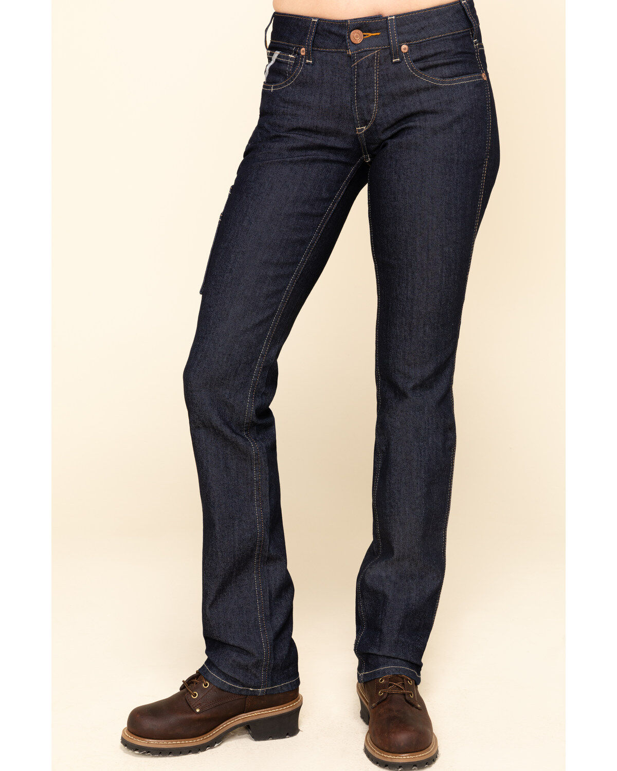 Image #2 - Ariat Women's Rebar Mid Rise Durastretch Raven Rinse Work Straight Jeanss, , hi-res