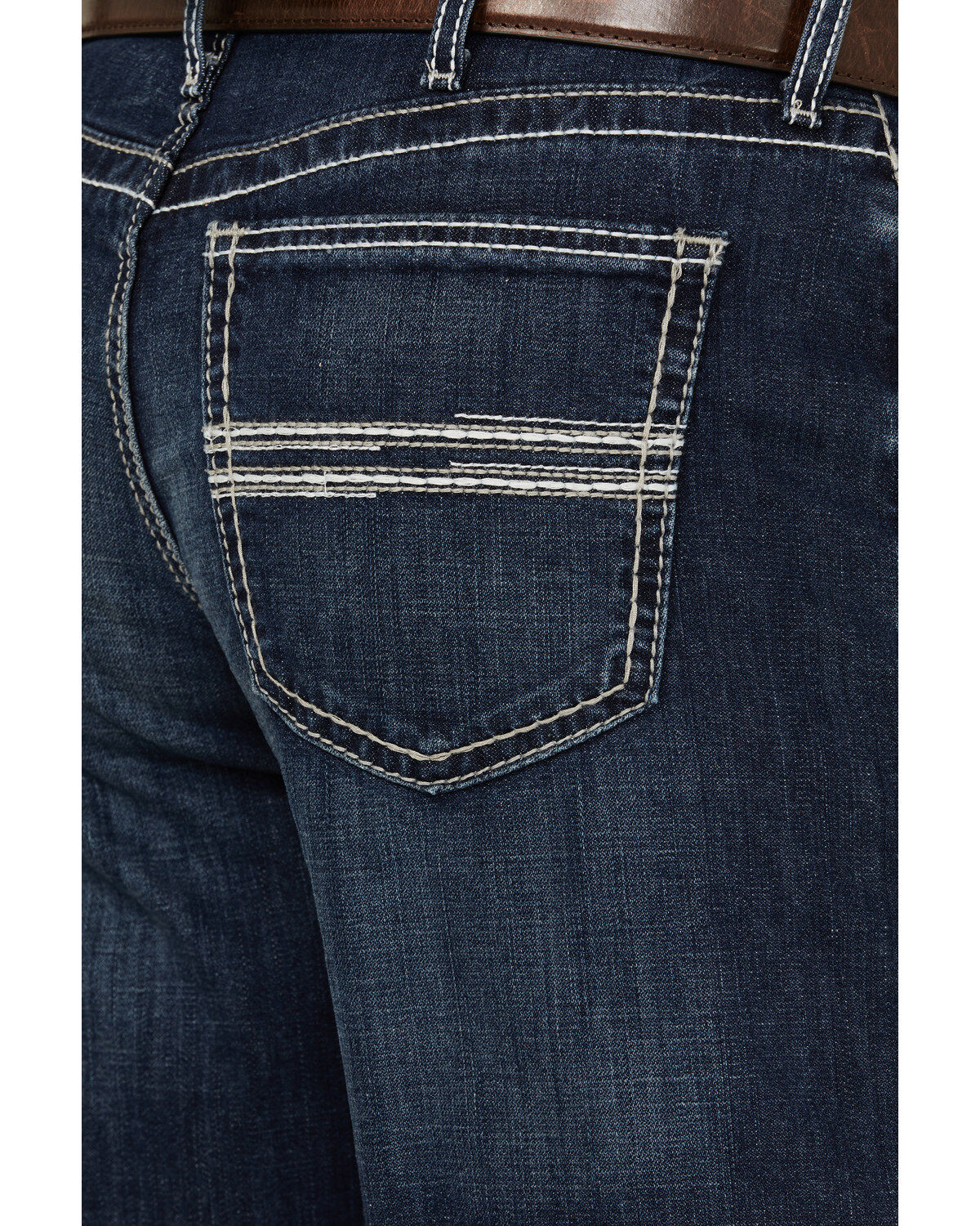 Image #4 - Cinch Men's White Label Performance Dark Relaxed Straight Stretch Denim Jeans, Indigo, hi-res