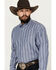 Image #2 - George Strait by Wrangler Men's Striped Long Sleeve Button-Down Western Shirt - Tall, Blue, hi-res