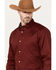 Image #2 - RANK 45® Men's Twill Logo Long Sleeve Button-Down Stretch Western Shirt, Wine, hi-res