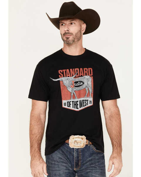 Justin Men's Standard Of The West Short Sleeve Graphic T-Shirt, Black, hi-res