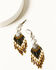 Image #1 - Shyanne Women's Moonrise Canyon Seed Bead Earrings, Silver, hi-res