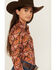 Image #2 - Cruel Girl Girls' Paisley Print Long Sleeve Button-Down Western Shirt, Coral, hi-res