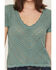 Image #3 - Shyanne Women's Short Sleeve Knit Sweater, Aqua, hi-res