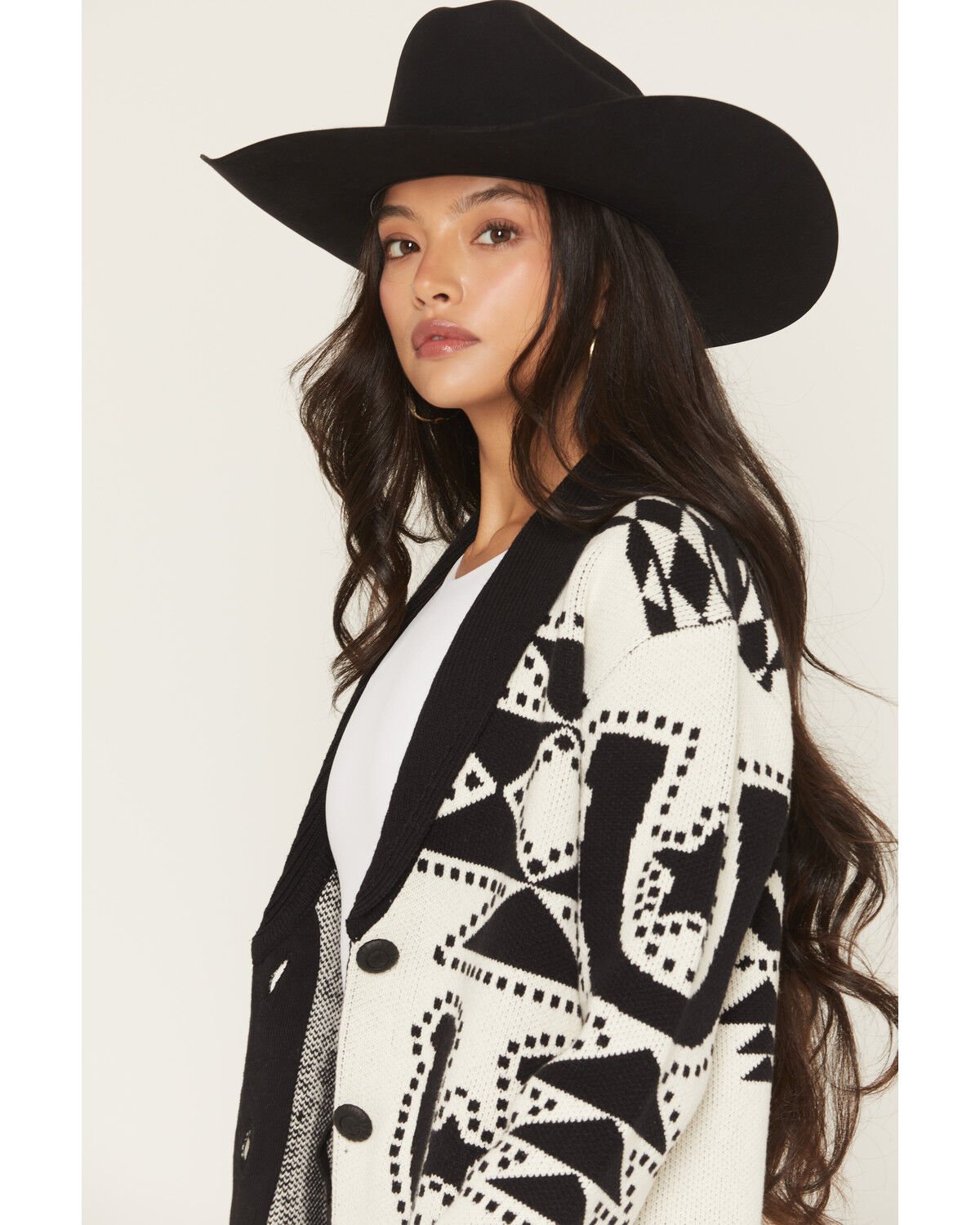 Image #3 - Idyllwind Women's Robbie Shawl Cardigan Sweater, Cream, hi-res