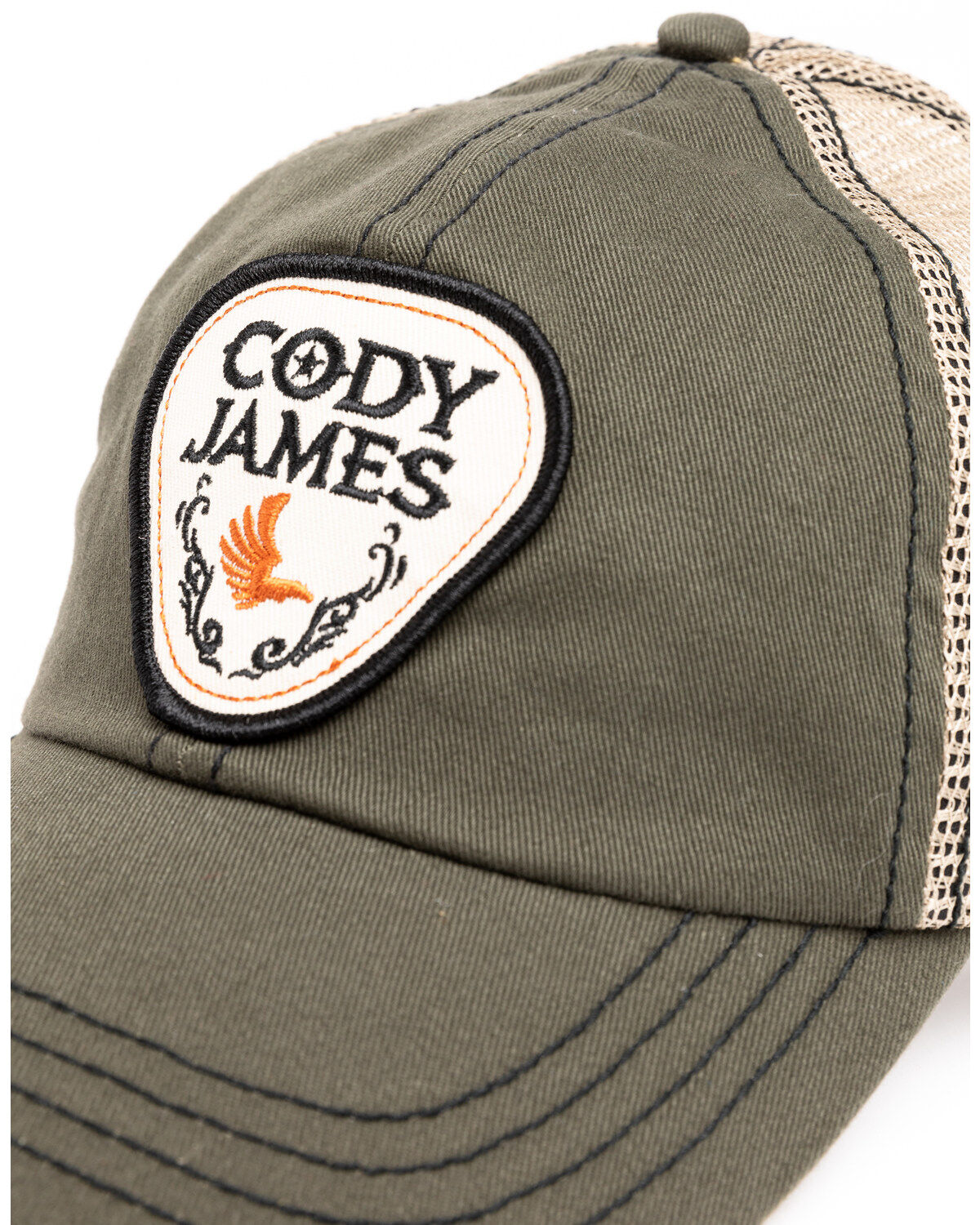 Image #6 - Cody James Men's Olive Pick Patch Mesh Ball Cap , Olive, hi-res