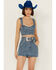 Image #1 - Show Me Your Mumu Women's Dover Embellished Corset Denim Top, , hi-res