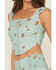 Image #3 - Rock & Roll Denim Women's Floral Print Button-Down Coreset Tank Top, Aqua, hi-res