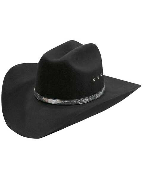 Silverado Bullseye Felt Cowboy Hat, Black, hi-res
