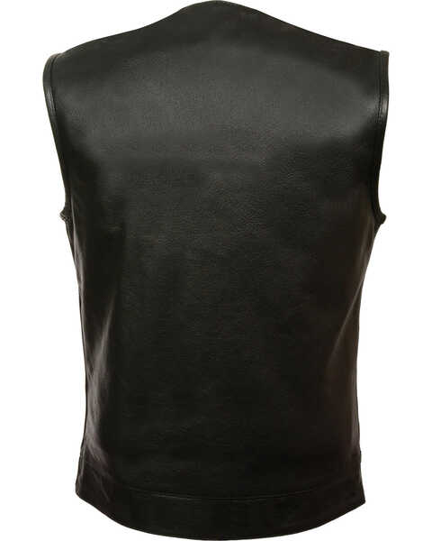 Image #2 - Milwaukee Leather Men's Collarless Zip Front Club Style Vest , Black, hi-res