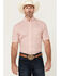 Image #1 - Wrangler Men's Classic Medallion Print Short Sleeve Button-Down Western Shirt, Orange, hi-res