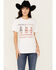 Image #1 - Bohemian Cowgirl Women's Make America Cowboy Short Sleeve Graphic Tee, White, hi-res