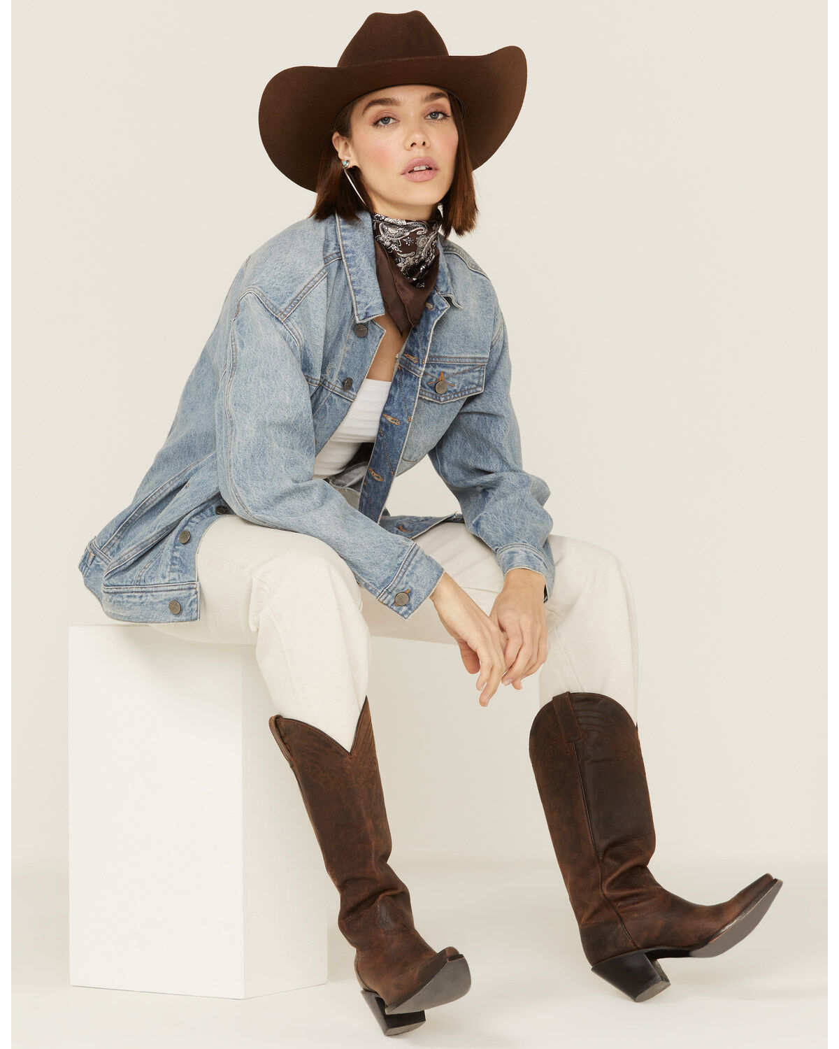 Image #1 - Unpublished Denim Women's Light Wash Davie Denim Trucker Jacket, , hi-res