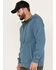 Brothers & Sons Men's French Terry Anorak 1/4 Zip Hooded Pullover, Teal, hi-res