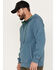 Image #2 - Brothers and Sons Men's French Terry Anorak 1/4 Zip Hooded Pullover, Teal, hi-res