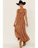 Image #2 - Scully Women's Lace-Up Jacquard Midi Dress, Beige, hi-res