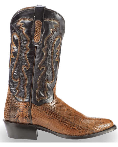 Image #2 - Dan Post Men's Two Tone Water Snake Cowboy Boots - Round Toe, , hi-res