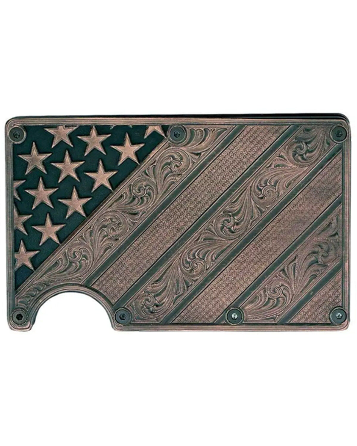 Montana Silversmiths Men's All American Bronze Credit Card Holder, Brown, hi-res